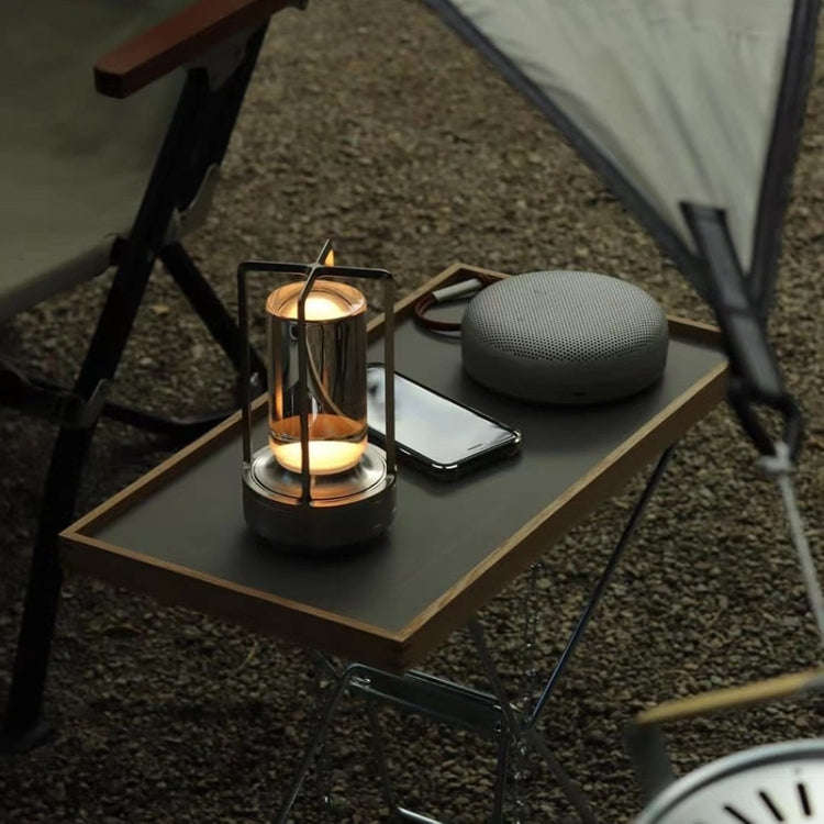 Vintage All Aluminum Cross Table Lamp Hotel Portable Outdoor Camping Touch Night Light, Battery C...