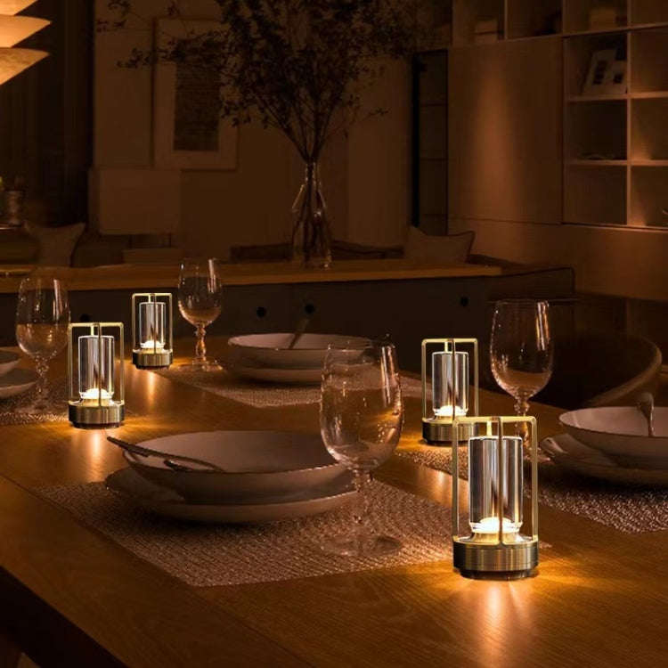 Vintage All Aluminum Cross Table Lamp Hotel Portable Outdoor Camping Touch Night Light, Battery C...