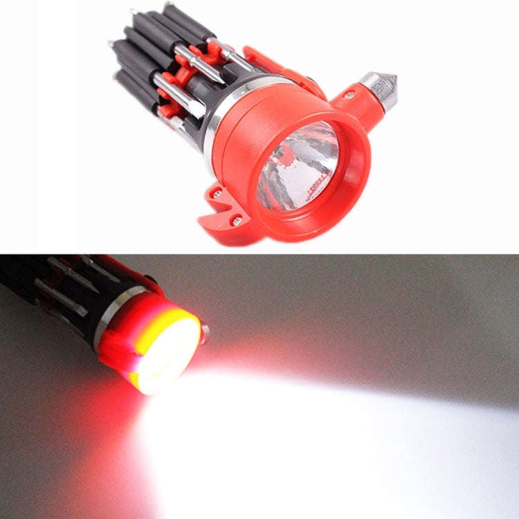 8 in 1 Multifunctional Car Safety Hammer with Screwdriver Flashlight