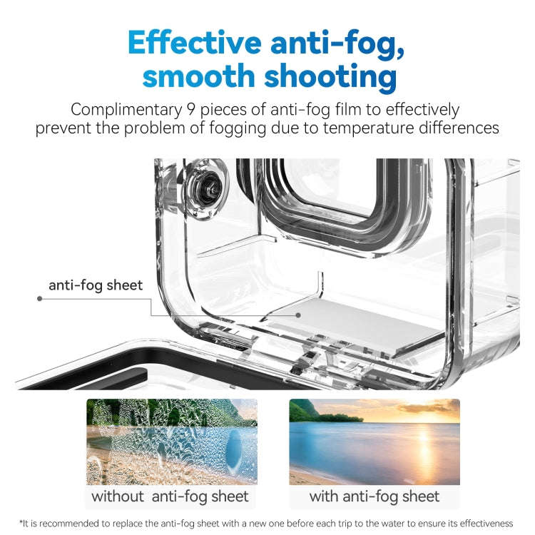 For GoPro Hero11 Black / HERO10 Black / HERO9 Black TELESIN Waterproof Case Full Scene Anti-Fog U...