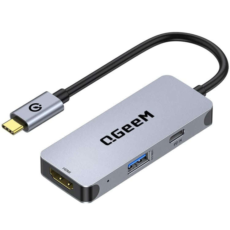 QGeeM UH03-1 USB3.0 Multifunctional Docking Station Type-C PD100W HUB(3 in 1)