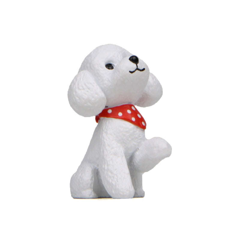 Warm Color Teddy Series Beckoning Figure Gardening Decoration Car Ornaments(White)