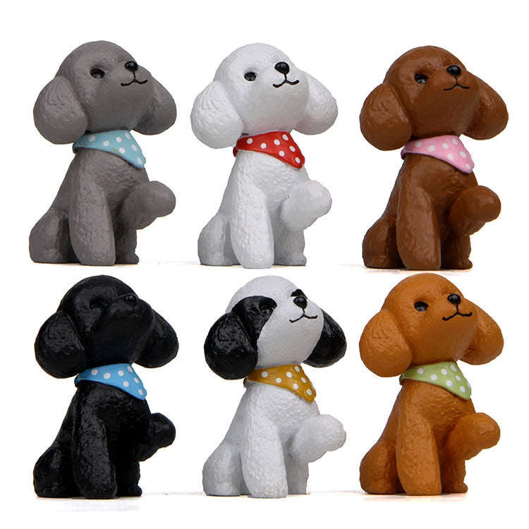 Warm Color Teddy Series Beckoning Figure Gardening Decoration Car Ornaments(White)