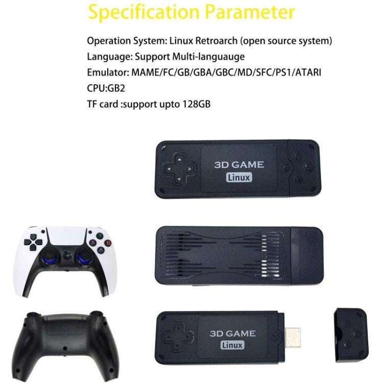 U9 PRO HDMI HD 2.4G Wireless PSP TV Double Game Console 128G 12000+ Games