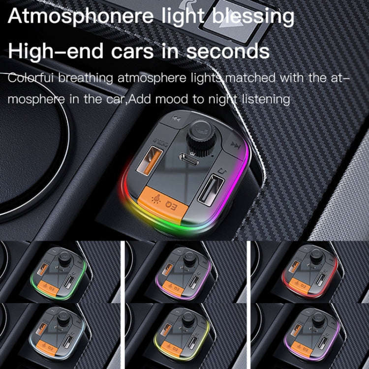 Yesido Y45 Car PD Charger Cigarette Lighter QC Car Charging USB Bluetooth Digital Display FM(Black)