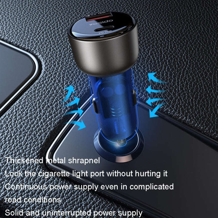 Yesido Y52 48W Dual-channel Fast Charging Zinc Alloy QC3.0 Car Charger(Black)