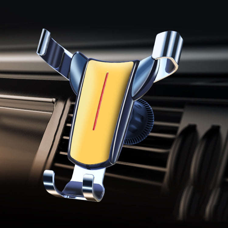 Air Outlet Triangular Gravity Sensor Car Mobile Phone Holder, Color: Golden Hook Clip