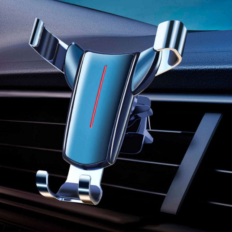 Air Outlet Triangular Gravity Sensor Car Mobile Phone Holder, Color: Black One Word Clip