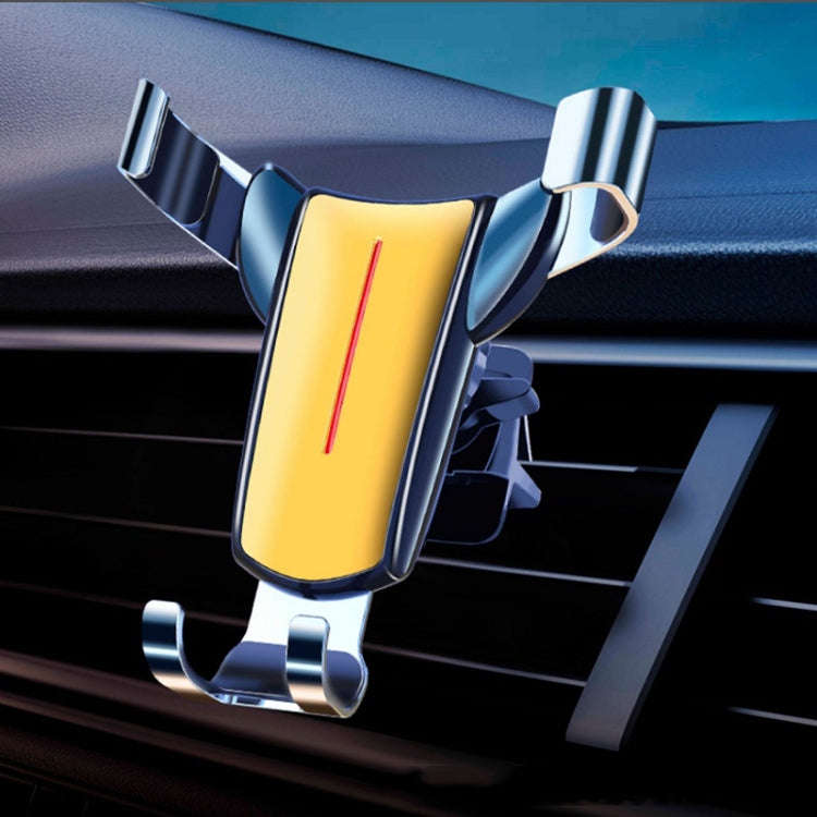 Air Outlet Triangular Gravity Sensor Car Mobile Phone Holder, Color: Golden One Word Clip