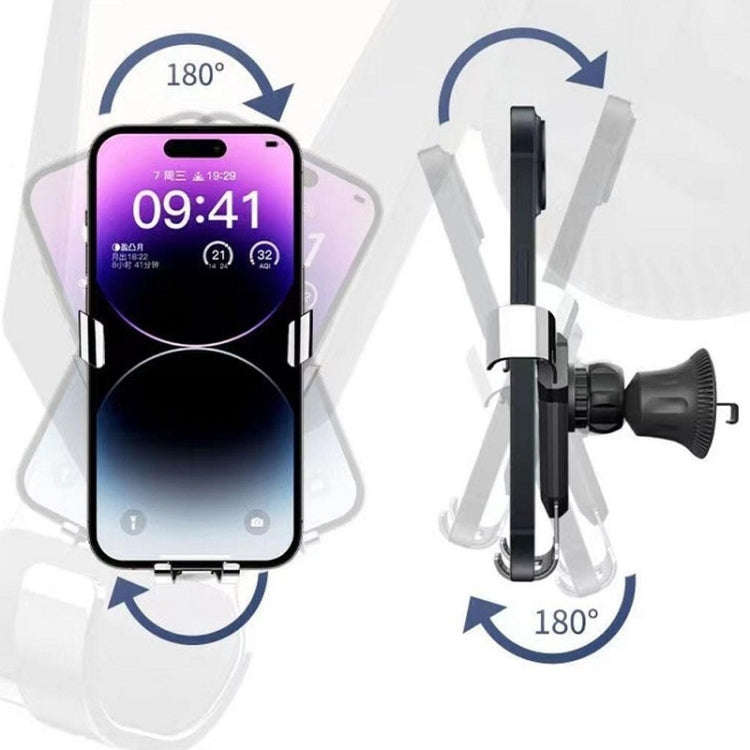 Gravity Navigation Car Air Outlet Triangular Mobile Phone Holder(Gray)