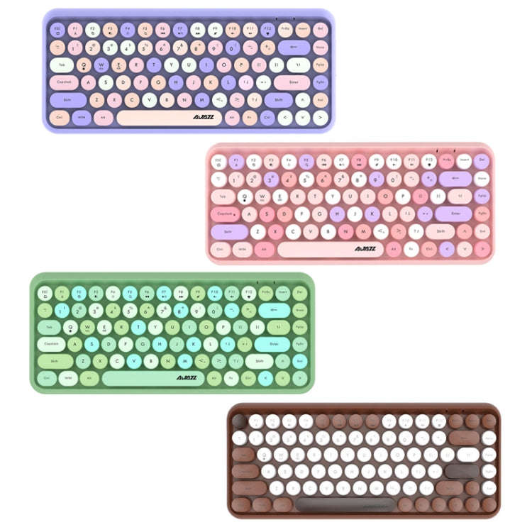 Ajazz 308I 84 Keys Tablet Computer Notebook Home Office Punk Bluetooth Keyboard(Milk Tea Color)
