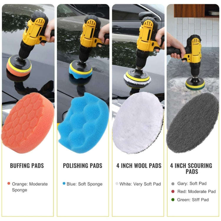 31pcs/set Electric Drill Brush Kitchen Bathroom Wall Cleaning Set(Yellow)