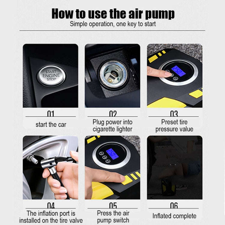 SUITU  ST-5002 DC 12V Car Air Compressor Tire Inflator 150 PSI Auto Air Pump Pointer Model+Toolbox