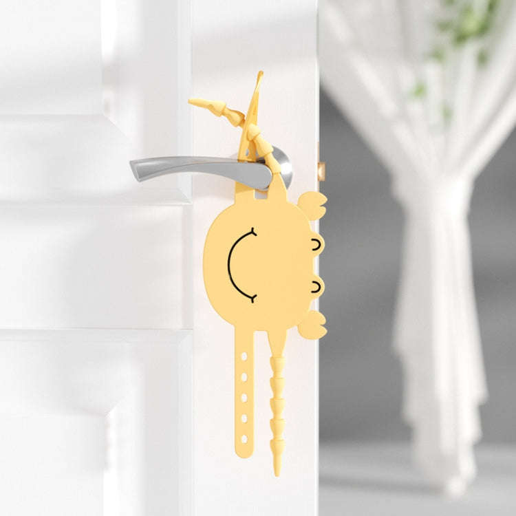 Silica Gel Door Closing Buffer Silent Lock Cover Door Clip Pad(Yellow Crab)