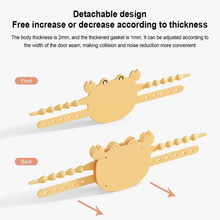 Silica Gel Door Closing Buffer Silent Lock Cover Door Clip Pad(Yellow Crab)