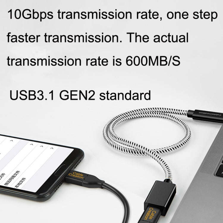 CC0316 0.5m Type-C / USB-C Male to Female Extension Cable Computer Phone Charging Cable(Black)