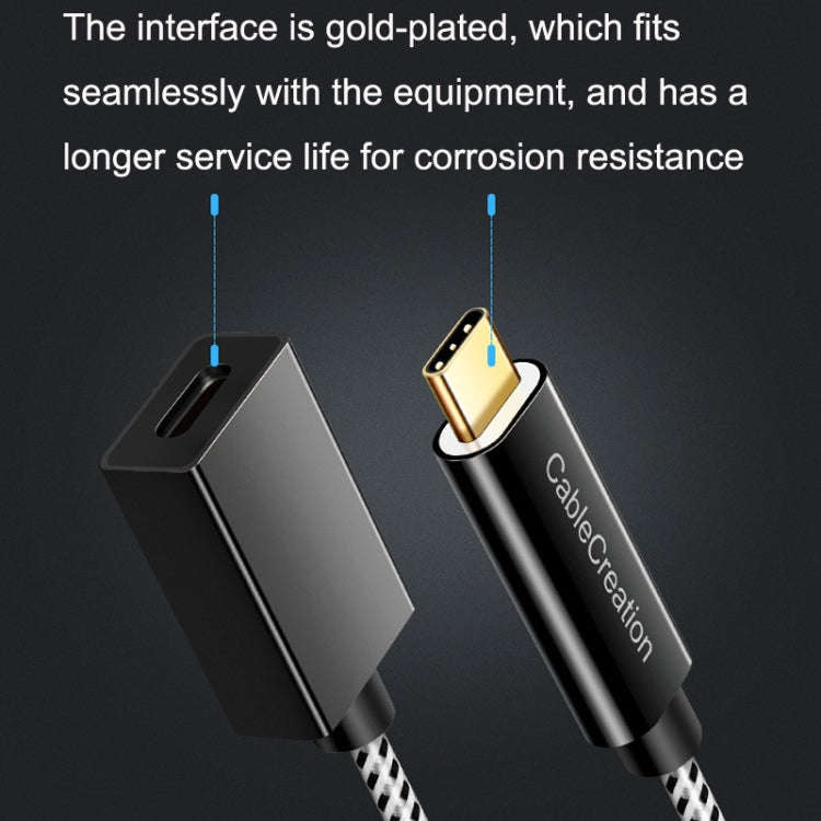 CC0316 1m Type-C / USB-C Male to Female Extension Cable Computer Phone Charging Cable(Black)