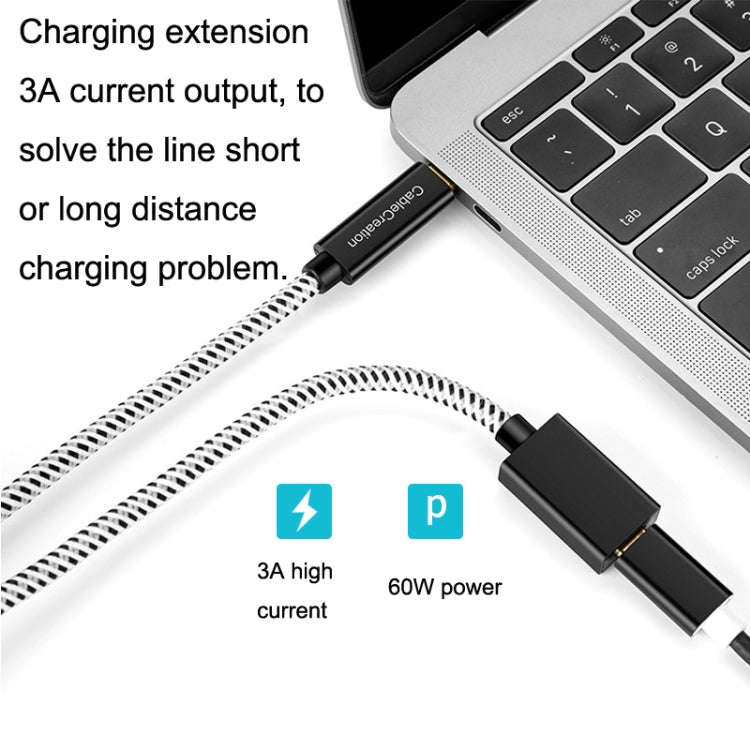 CC0316 1m Type-C / USB-C Male to Female Extension Cable Computer Phone Charging Cable(Black)