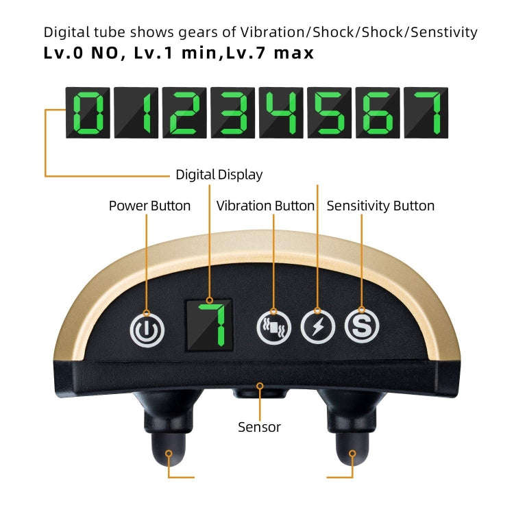 USB Rechargeable Waterproof Dog Bark Collar With Vibration And Beep(Gold)
