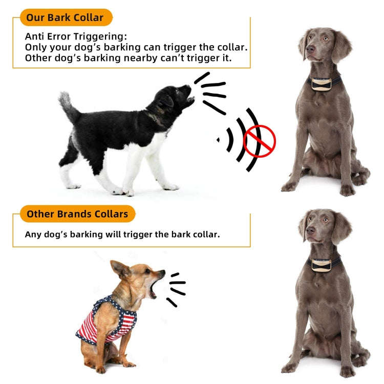 USB Rechargeable Waterproof Dog Bark Collar With Vibration And Beep(Gold)