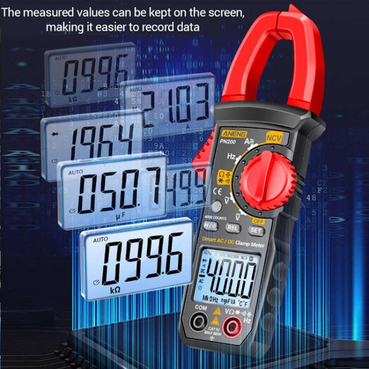 ANENG PN200 AC/DC Measurement High Precision Multifunctional Clamp Meter(Red)