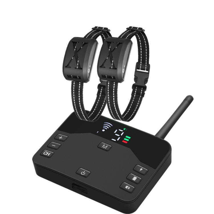 2-In-1 500m Electric Dog Fence & Remote Training Collar Adjustable Vibration & Shock For 2 Dogs(B...