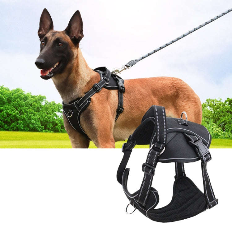 Sh751 Pet Universal Reflective Vest Leash Dog Chest Leash, Size: XS(Black)