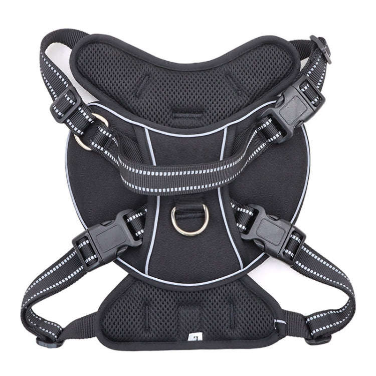 Sh751 Pet Universal Reflective Vest Leash Dog Chest Leash, Size: XS(Black)