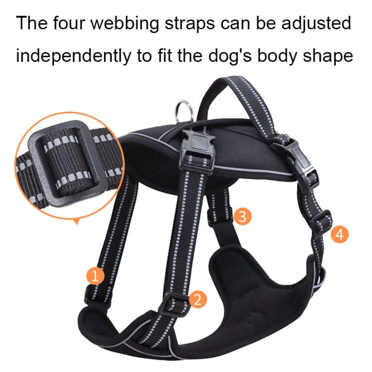 Sh751 Pet Universal Reflective Vest Leash Dog Chest Leash, Size: XS(Black)