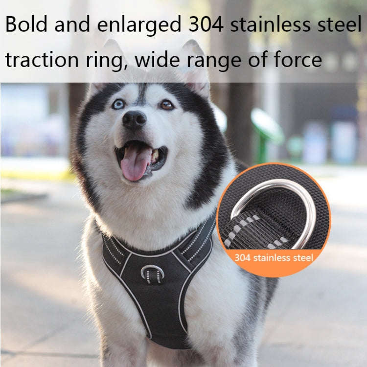 Sh751 Pet Universal Reflective Vest Leash Dog Chest Leash, Size: XS(Black)