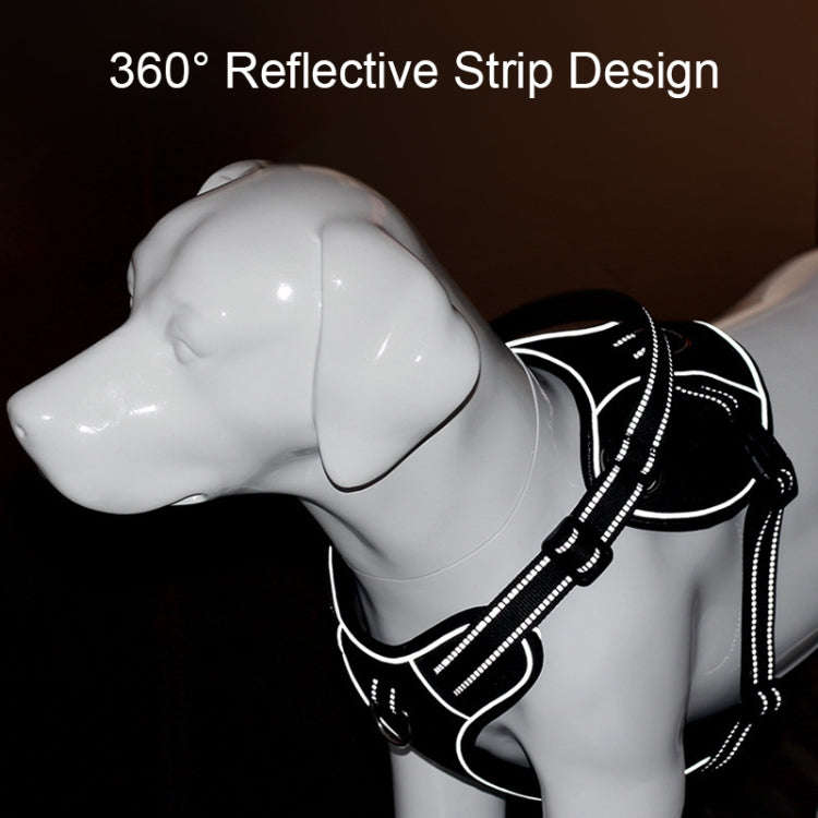 Sh751 Pet Universal Reflective Vest Leash Dog Chest Leash, Size: XS(Black)