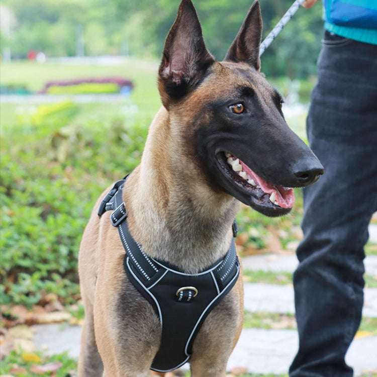 Sh751 Pet Universal Reflective Vest Leash Dog Chest Leash, Size: XS(Black)