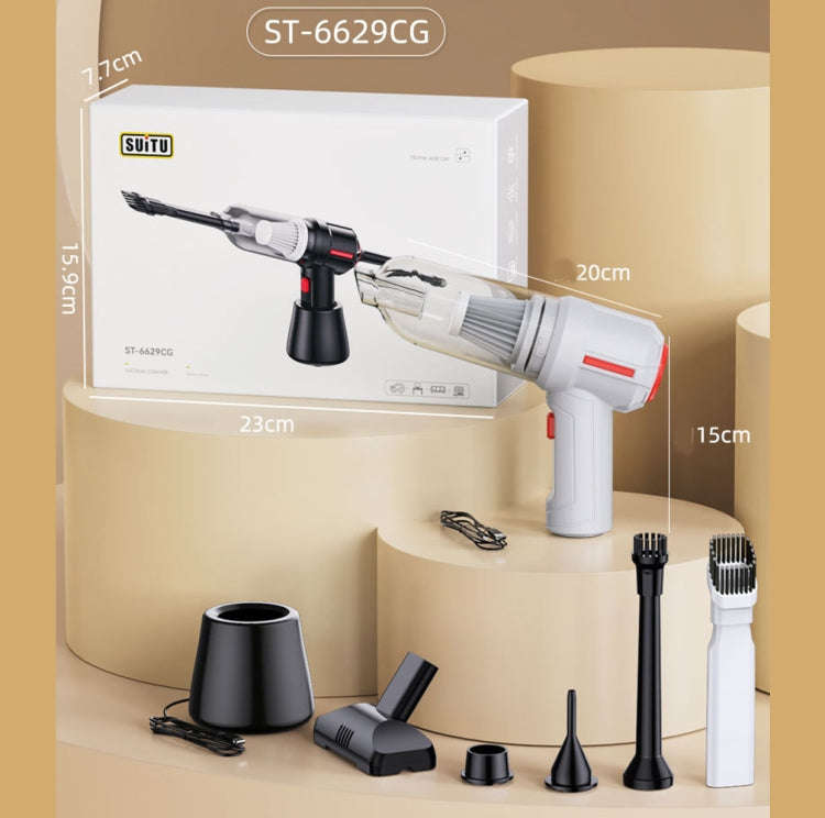SUITU  ST-6629 3 In 1 5500pa Car Wireless Vacuum Cleaner Blowing Suction And Pumping 3 Modes Blac...