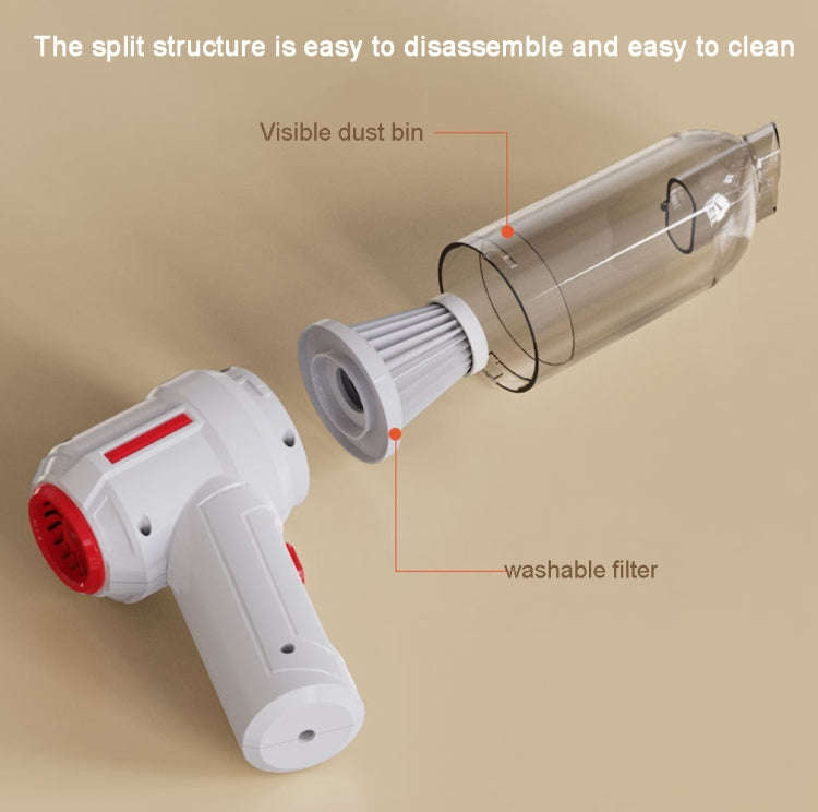 SUITU  ST-6629 3 In 1 5500pa Car Wireless Vacuum Cleaner Blowing Suction And Pumping 3 Modes Whit...