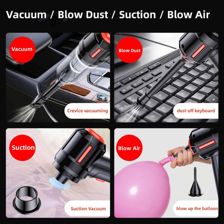 SUITU  ST-6629 3 In 1 5500pa Car Wireless Vacuum Cleaner Blowing Suction And Pumping 3 Modes Whit...