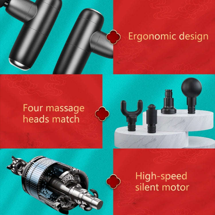 M02 Portable Fitness Multi-Gear Household Mini Fascial Massager(Black)