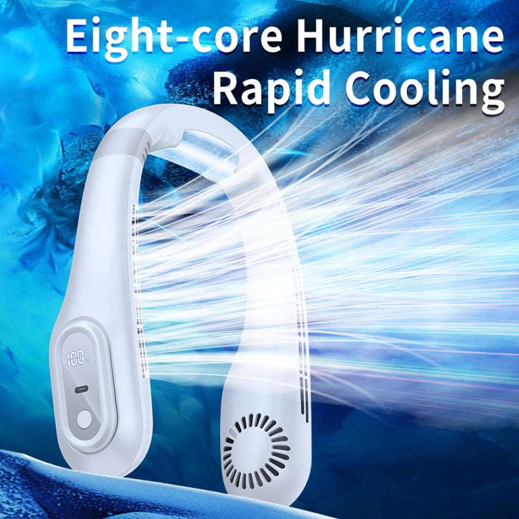 J18 Cooling Hanging Neck Fan Portable Bladeless Digital Display Fan(Black)