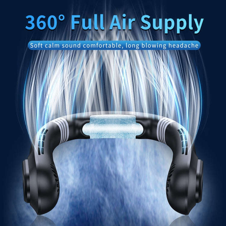 J18 Cooling Hanging Neck Fan Portable Bladeless Digital Display Fan(Black)