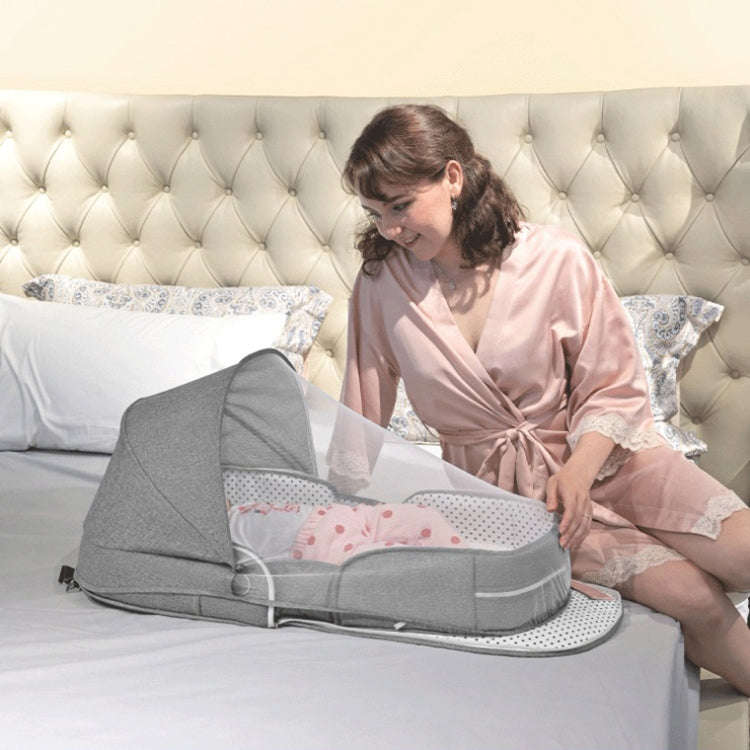 706 Backpack Portable Movable Crib Multifunctional Foldable Baby Bed, Color: Sky Blue