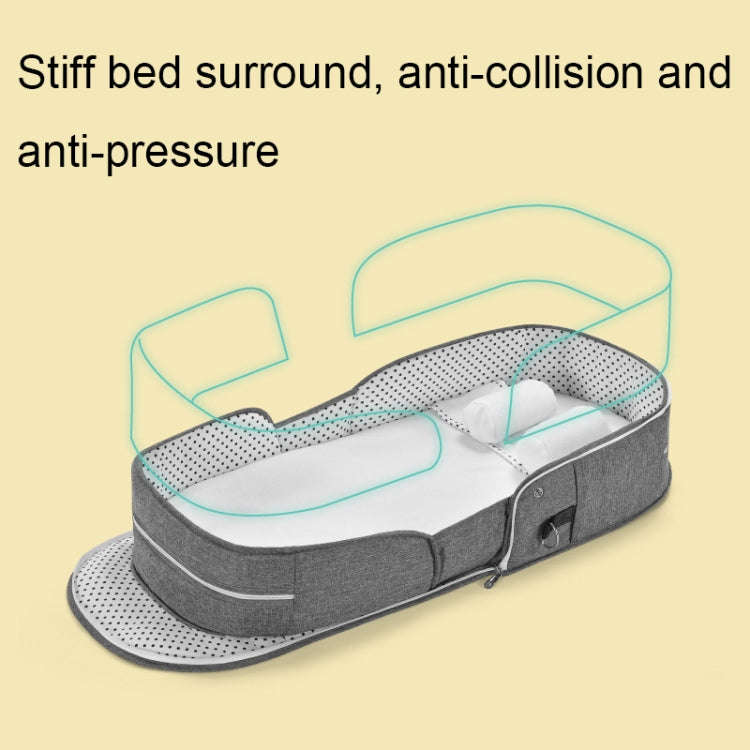 706 Backpack Portable Movable Crib Multifunctional Foldable Baby Bed, Color: Deep Khaki+Sunshade