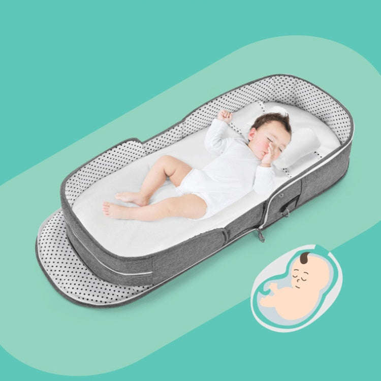706 Backpack Portable Movable Crib Multifunctional Foldable Baby Bed, Color: Sky Blue