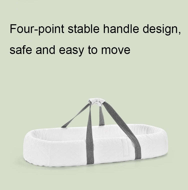 709 Portable Multifunctional Crib with Mosquito Net Folding Newborn Moveable Bed, Color: Gray White