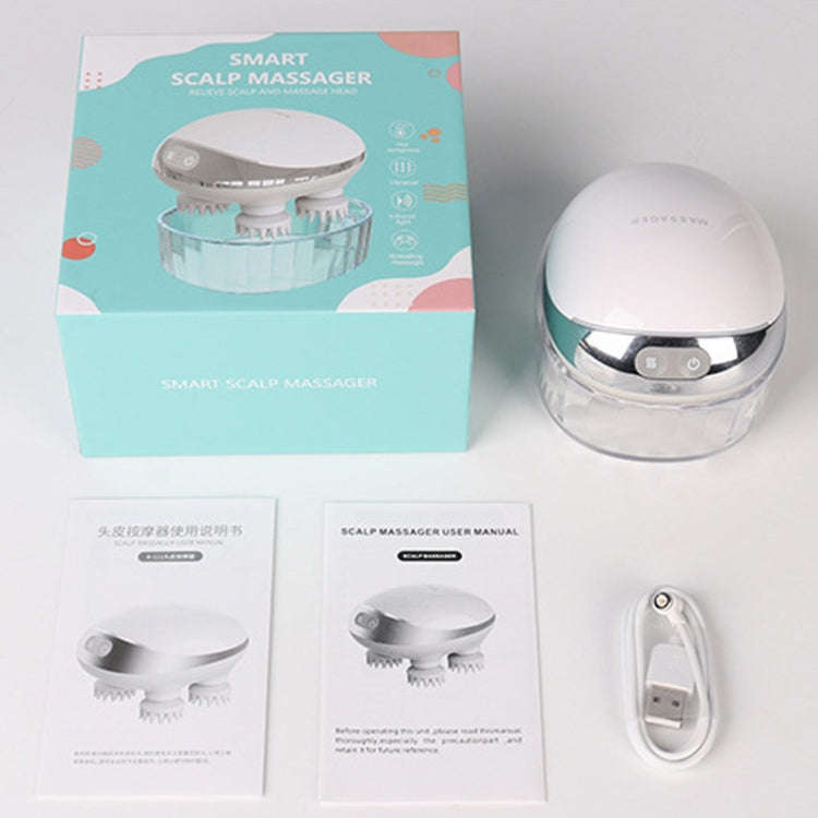 K111 Hot Compress Red Light Head Massager Electric Kneading Vibration Waterproof Head Instrument,...