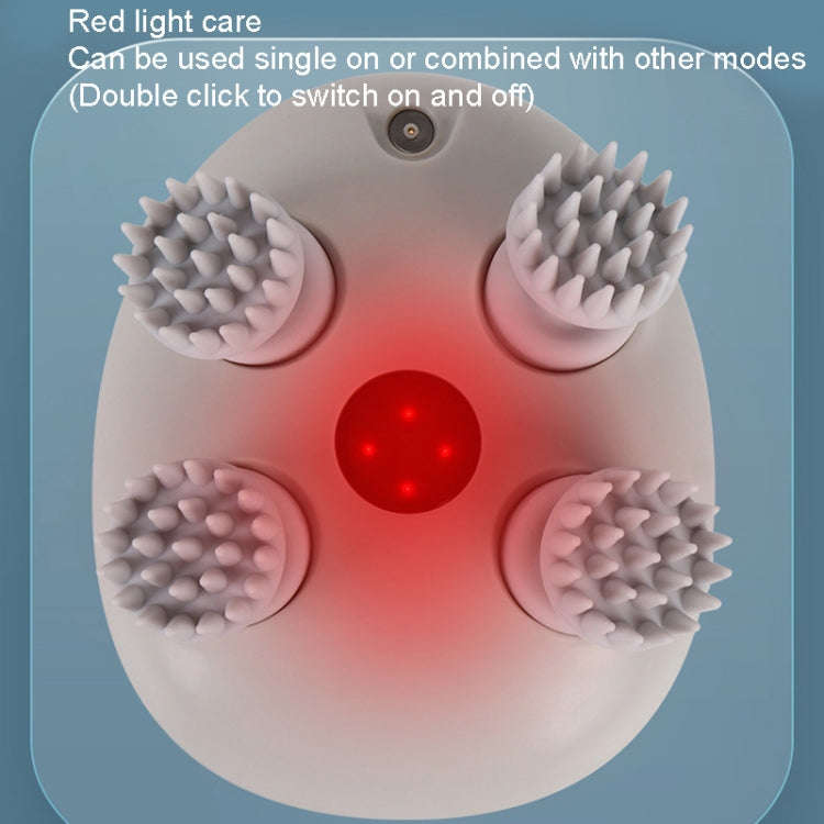 K111 Hot Compress Red Light Head Massager Electric Kneading Vibration Waterproof Head Instrument,...