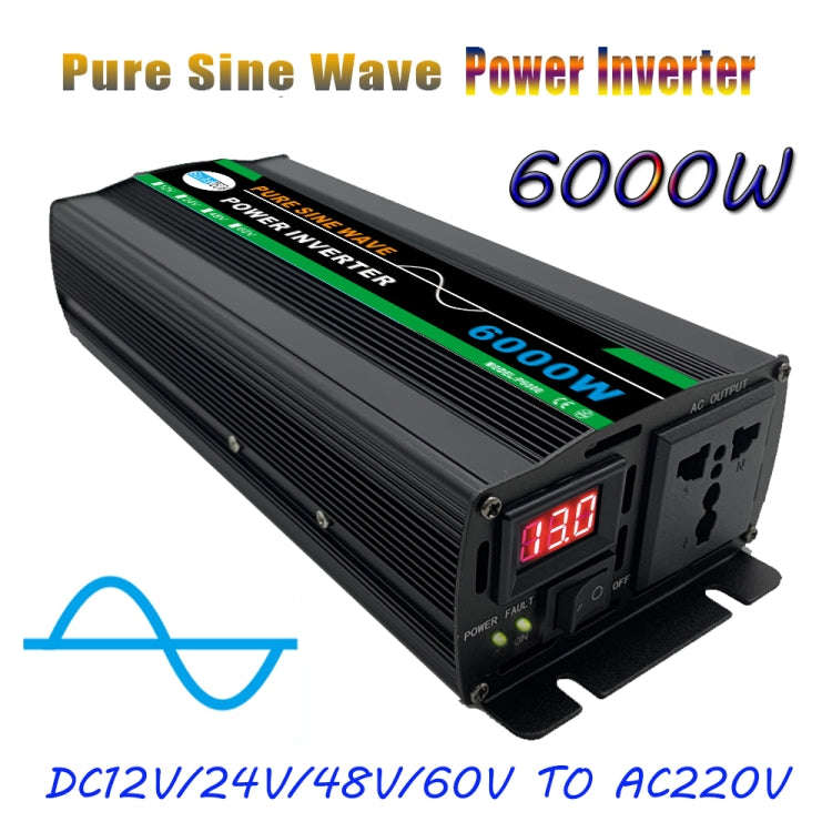 6000W (Actual 1000W) 60V to 220V High Power Car Sine Wave Inverter Power Converter