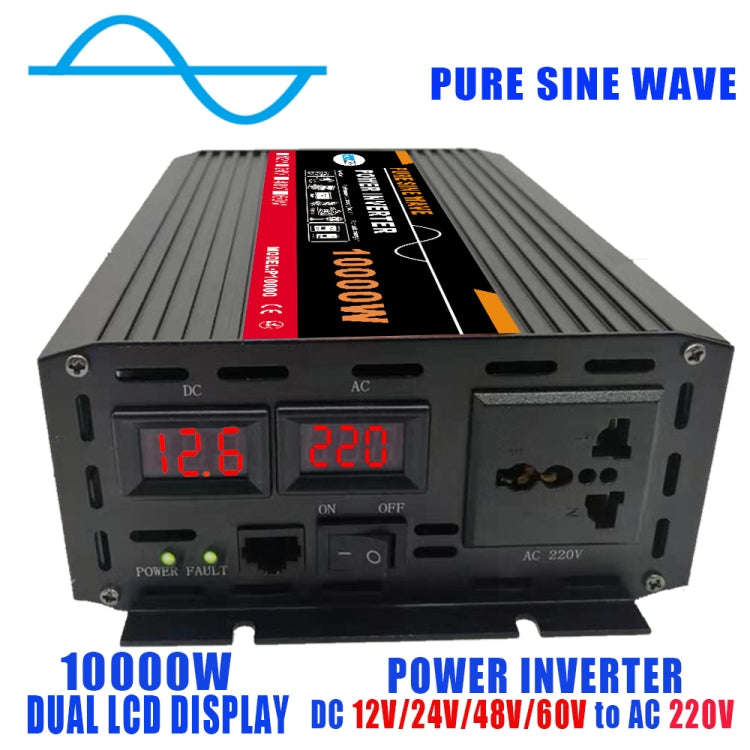 10000W (Actual 1500W) 24V to 220V High Power Car Sine Wave Inverter Power Converter
