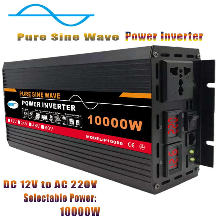 10000W (Actual 1500W) 60V to 220V High Power Car Sine Wave Inverter Power Converter