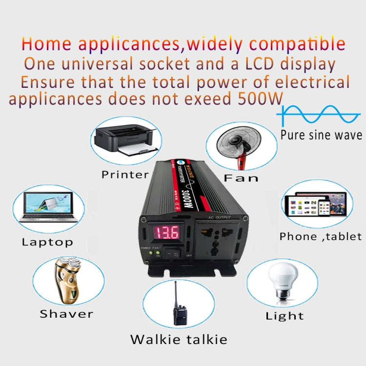 10000W (Actual 1500W) 60V to 220V High Power Car Sine Wave Inverter Power Converter
