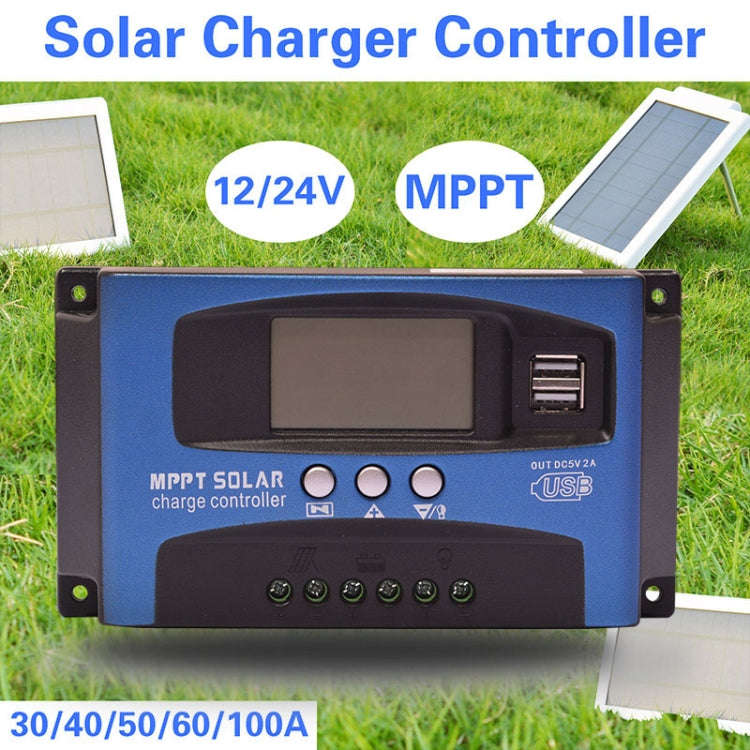 YCX-003 30-100A Solar Charging Controller with LED Screen & Dual USB Port Smart MPPT Charger, Mod...