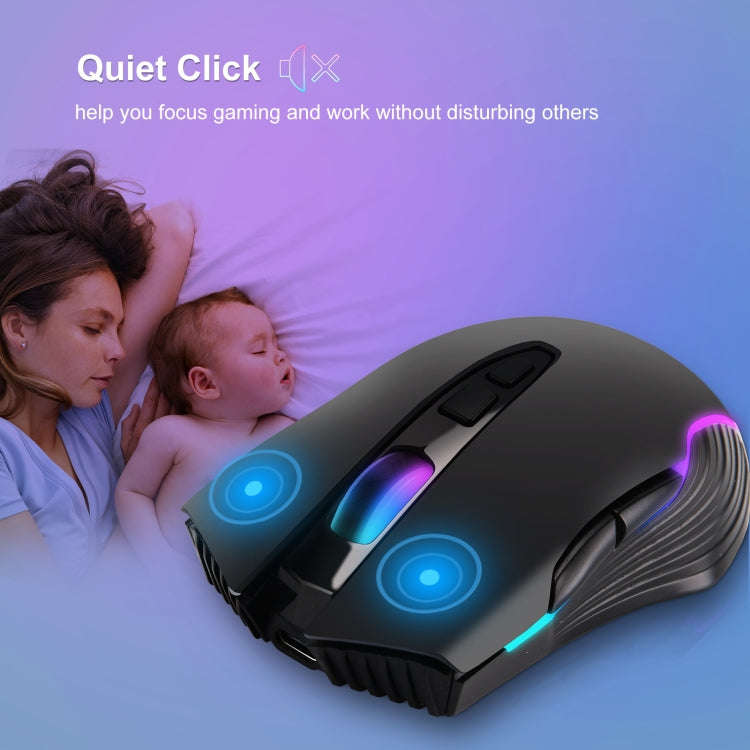 E50 2.4G Wireless Mouse Jiggler Portable Cordless Mouse With 7 Keys(Black)